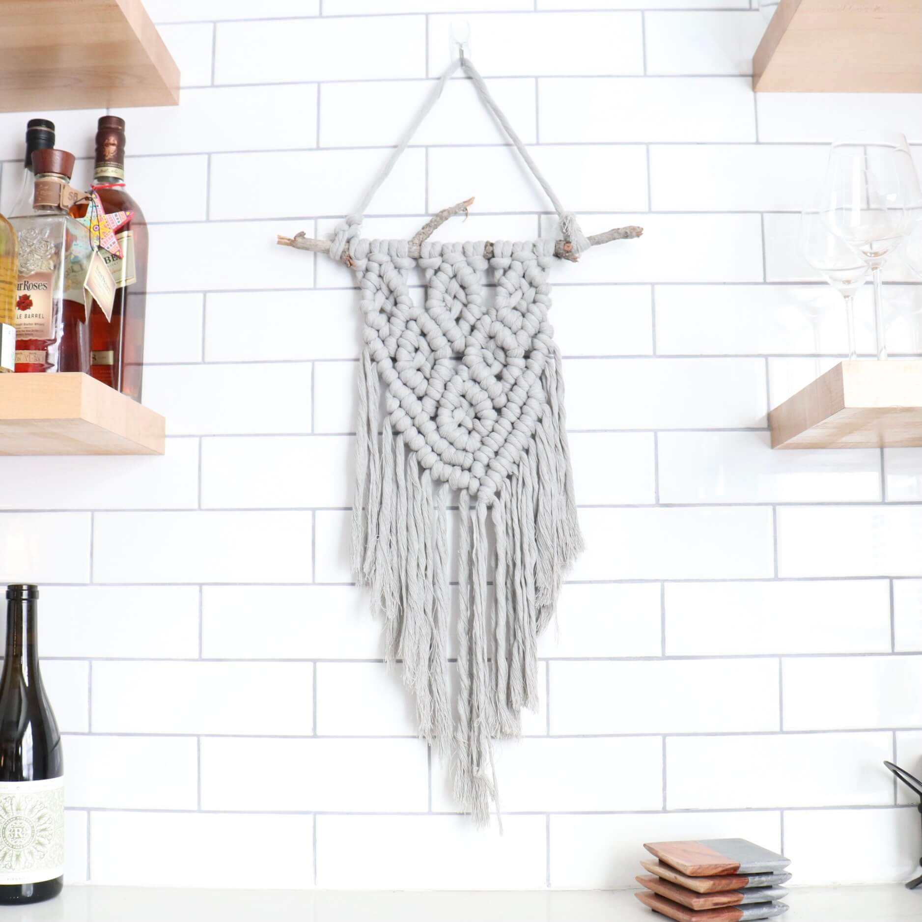 Macrame wall hanging by Sondra Wiener of Macrame in LA.