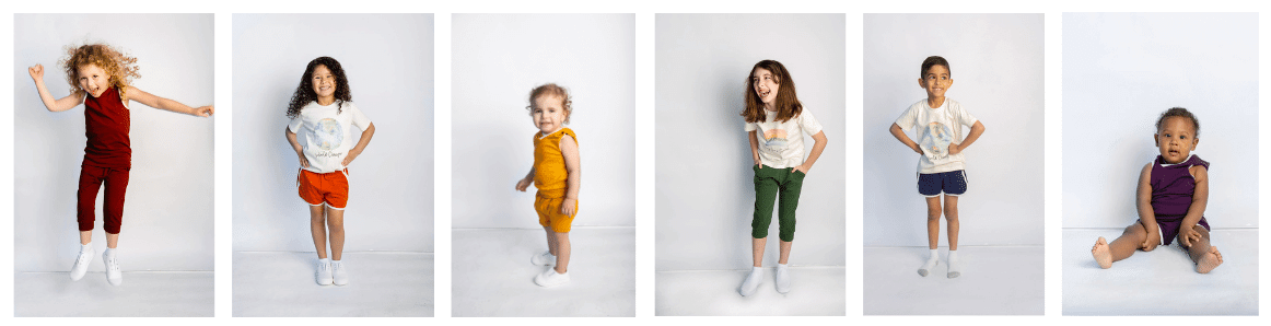 Six photos of children in Think Big Little People's